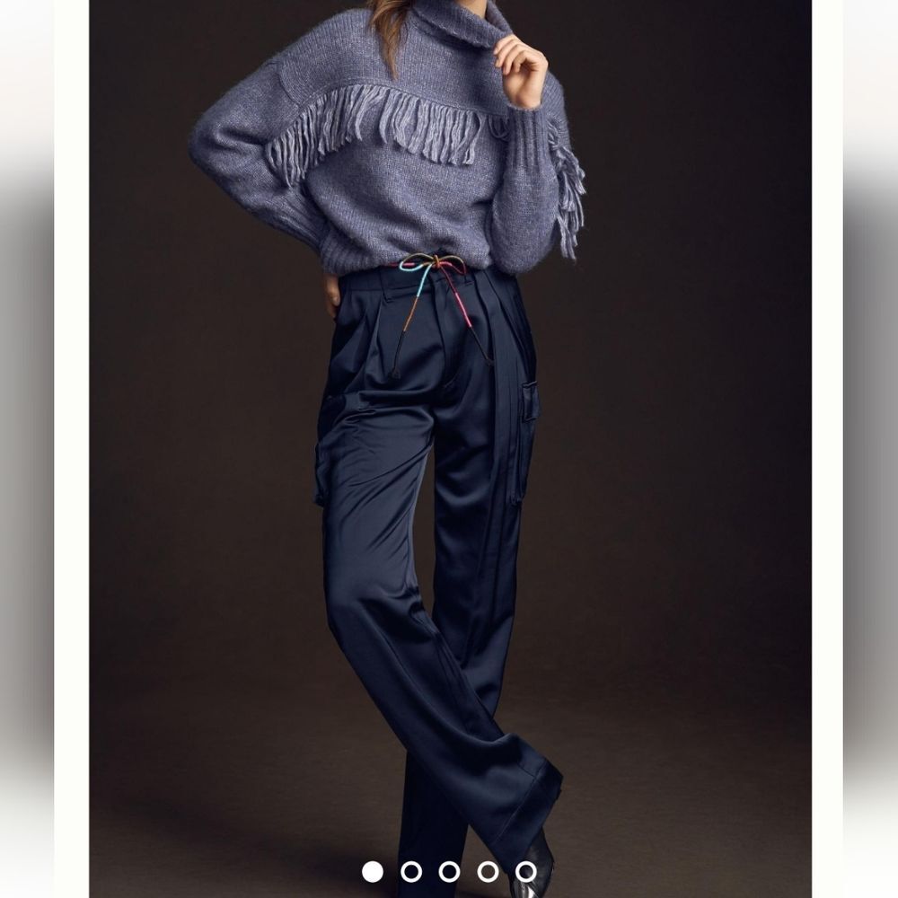 Scotch & Soda Faye High Rise Utility Pants Relaxed Tapered Leg Navy Size XL/30